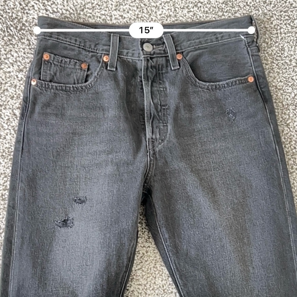 Levi's Big E Premium 501 S Jeans - Faded Black Wash - Grunge Streetwear -Size 27 - Picture 14 of 15